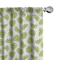 thumbnail image 1 of Ambesonne Kiwi Curtains, Sour Fruit Slices Pattern Art, Pair of 28"x84", Avocado Green and White, 1 of 4