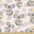 thumbnail image 1 of Ambesonne Koala Fabric by the Yard Upholstery, Australian Animals Circles, 1 Yard, Pale Peach Soft Pink, 1 of 5