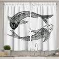 thumbnail image 1 of Ambesonne Koi Fish Kitchen Curtains, Japanese Carps Love, 55"x39", Black and White, 1 of 3