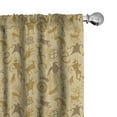 thumbnail image 1 of Ambesonne Ethnic Boho Window Curtains, Cave Animal and Hunters, Each 28" W x 63" L, Pale Coffee and Caramel, 1 of 4
