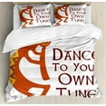 thumbnail image 1 of Ambesonne Kokopelli Duvet Cover Sets, Tribal Dance Symbol Art, 2-Queen, Vermilion Shamrock Green, 1 of 7