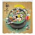 thumbnail image 1 of Ambesonne Korea Shower Curtain, Cartoon Style Khimchi Pot, 69"Wx84"L, Multicolor, 1 of 3