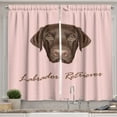 thumbnail image 1 of Ambesonne Labrador Kitchen Curtains, Modern Retriever Portrait, 55"x39", Pale Pink Brown, 1 of 3