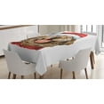 thumbnail image 1 of Ambesonne Labrador Tablecloth Rectangular Table Cover, Funny Terrier Smiling Xmas, 60"x84", Dark Coral Caramel, 1 of 4