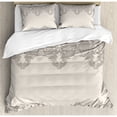 thumbnail image 1 of Ambesonne Lace Like Framework Borders with Arabesque Details Delicate Intricate Retro Dated Print Duvet Cover Set, 1 of 3