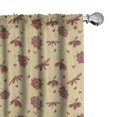 thumbnail image 1 of Ambesonne Ladybug 4-Panel Curtains, Dragonflies and Hearts, 56"x95", Dark Coral Sand Brown, 1 of 4