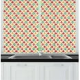 thumbnail image 1 of Ambesonne Ladybug Kitchen Curtains, Cartoon Insect Floral, 55"x39", Multicolor, 1 of 2