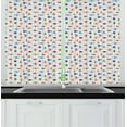 thumbnail image 1 of Ambesonne Ladybug Kitchen Curtains, Cartoon Winged Insects, 55"x39", Multicolor, 1 of 2