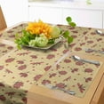 thumbnail image 1 of Ambesonne Ladybug Table Runner & Placemats, Dragonflies and Hearts, Placemat 4 pcs + Runner 12"x90", Dark Coral Sand Brown, 1 of 2