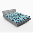 thumbnail image 1 of Ambesonne Ladybugs Fitted Sheet, Abstract Daisies Bugs, California King, Multicolor, 1 of 3