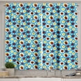 thumbnail image 1 of Ambesonne Ladybugs Kitchen Curtains, Abstract Daisies Bugs, 55"x39", Multicolor, 1 of 2