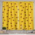 thumbnail image 1 of Ambesonne Ladybugs Kitchen Curtains, Dame Beetles Repeated Art, 55"x45", Earth Yellow Vermilion, 1 of 3