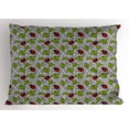 thumbnail image 1 of Ambesonne Ladybugs Pillow Sham, Ecological Inspiration, 26" X 20", Green Black Red, 1 of 2