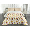 thumbnail image 1 of Ambesonne Ladybugs Quilted Bedspread Set 3 Pcs, Summer Inspired Bugs, King Size, Red Black Yellow, 1 of 5