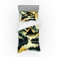 thumbnail image 1 of Ambesonne Lake Bedding Set 3 Pcs, Dark Woods Mountains Modern, TwinXL, Dark Green Teal Khaki, 1 of 2