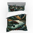thumbnail image 1 of Ambesonne Lake Bedding Set 4 Pcs, Fibonacci Details Mountains, Calking, Raspberry Pale Teal Blue, 1 of 2
