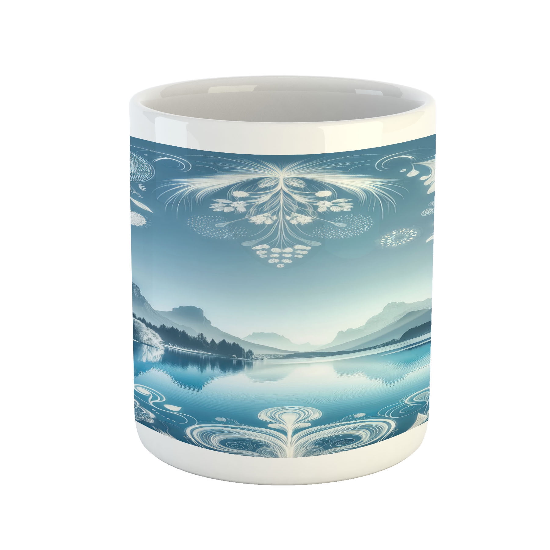 Ambesonne Mid Century Modern Boho Ceramic Coffee Mug, Landscape, 11 oz,  Amber Teal Burnt Orange - Walmart.com
