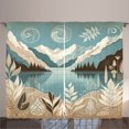 thumbnail image 1 of Ambesonne Lake Curtains 2 Panel Set, Calm Mountains Scenery Botany, 108" x 108", Pale Teal Tan and Brown, 1 of 3