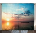 thumbnail image 1 of Ambesonne Lake Curtains 2 Panel Set, Dreamlike Twilight Scenery, 108" x 90", Multicolor, 1 of 3