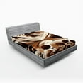 thumbnail image 1 of Ambesonne Lake Fitted Sheet, Brownish Snowy Mountain Scene, King Size, Pale Redwood Eggshell, 1 of 3