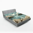 thumbnail image 1 of Ambesonne Lake Fitted Sheet, Calm Mountains Scenery Botany, King Size, Pale Teal Tan and Brown, 1 of 3