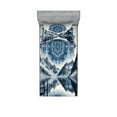 thumbnail image 1 of Ambesonne Lake Fitted Sheet & Pillow Sham Set, Ethnic Boho Mandala Mountains, Twinxl, Night Blue, 1 of 2