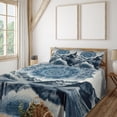 thumbnail image 1 of Ambesonne Lake Fitted & Top Sheet Set with Shams, Ethnic Boho Mandala Mountains, Night Blue, 1 of 1