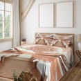 thumbnail image 1 of Ambesonne Lake Fitted & Top Sheet Set with Shams, Mountains Pier and Mandala, Salmon Redwood and Dark Rust, 1 of 5