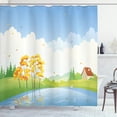 thumbnail image 1 of Ambesonne Lake House Shower Curtain, Seasonal Rural Landscape, 69"Wx75"L, Multicolor, 1 of 1