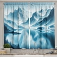 thumbnail image 1 of Ambesonne Lake Kitchen Curtains, Cold Mountain Peaks Icy Water, 55"x30", Pale Blue Petrol Blue, 1 of 3