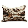 thumbnail image 1 of Ambesonne Lake Knitted Quilt Pillowcover, Brownish Snowy Mountain Scene, 36"x20", Pale Redwood Eggshell, 1 of 2