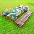 thumbnail image 1 of Ambesonne Lake Outdoor Tablecloth, Mountain Minimal Marble Print, 58"x84", Amber and Seafoam, 1 of 2