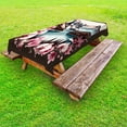 thumbnail image 1 of Ambesonne Lake Outdoor Tablecloth, Spring Joy Landscape Orchids, 58"x84", Pink Brown and Cadet Blue, 1 of 2