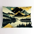 thumbnail image 1 of Ambesonne Lake Pillow Sham, Dark Woods Mountains Modern, 26" X 20", Dark Green Teal Khaki, 1 of 2