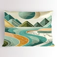 thumbnail image 1 of Ambesonne Lake Pillow Sham, Mountain Minimal Marble Print, 36" X 20", Amber and Seafoam, 1 of 2