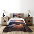 thumbnail image 1 of Ambesonne Lake Quilted Bedspread Set 2 Pcs, Mountain Lake Koruldi, Twin Size, Pale Orange Dark Brown, 1 of 6