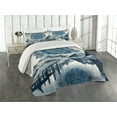 thumbnail image 1 of Ambesonne Lake Quilted Coverlet 3 Pcs, Ethnic Boho Mandala Mountains, King Size, Night Blue, 1 of 4