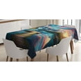 thumbnail image 1 of Ambesonne Lake Tablecloth Rectangular Table Cover, Wooden Pier Dramatic Night, 60"x90", Coral Dark Turquoise, 1 of 3