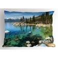 thumbnail image 1 of Ambesonne Lake Tahoe Pillow Sham, Summer Lake Photo, 26" X 20", Multicolor, 1 of 2