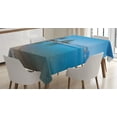thumbnail image 1 of Ambesonne Lake Tahoe Tablecloth Rectangular Table Cover, Clear Lake and Shore, 52"x70", Forest Green Azure Blue, 1 of 4
