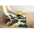 thumbnail image 1 of Ambesonne Lake Throw Pillow Cover Pack of 2, Dark Woods Mountains Modern, 2 Pcs-18"x18", Dark Green Teal Khaki, 1 of 5