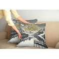thumbnail image 1 of Ambesonne Lake Throw Pillow Cover Pack of 2, Mandala and Mountain Panorama, 2 Pcs-20"x20", Yellow and Grey, 1 of 5