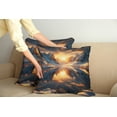 thumbnail image 1 of Ambesonne Lake Throw Pillow Cover Pack of 2, Reflection Snowy Mountain Dawn, 2 Pcs-28"x28", Orange and Dark Blue, 1 of 5
