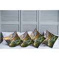 thumbnail image 1 of Ambesonne Lake Throw Pillow Cover Pack of 4, Nature Morning Scenery Peaks, 4 Pcs-26" x 16", Peach Green and Fawn, 1 of 5
