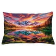 thumbnail image 1 of Ambesonne Lake Throw Pillow Cushion Cover, Colorful Mesmerizing Scenery, 26" X 16", Burnt Sienna Green Teal, 1 of 2