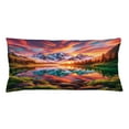 thumbnail image 1 of Ambesonne Lake Throw Pillow Cushion Cover, Colorful Mesmerizing Scenery, 36" X 16", Burnt Sienna Green Teal, 1 of 2