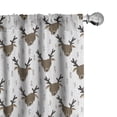 thumbnail image 1 of Ambesonne Landscape Window Curtains, Deer Heads and Fir Trees, Each 28" W x 84" L, White Sepia Dark Taupe, 1 of 4
