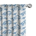 thumbnail image 1 of Ambesonne Landscape Window Curtains, Scribbled Mountain Peaks, Each 28" W x 63" L, Cobalt Blue White, 1 of 4