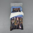 thumbnail image 1 of Ambesonne Landscape Bedding Set 3 Pcs, Aerial View of NYC, Twin XL, Blue, 1 of 2