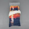 thumbnail image 1 of Ambesonne Landscape Bedding Set 3 Pcs, Calm Evening Sailing, Twin XL, Dark Blue Orange White, 1 of 3